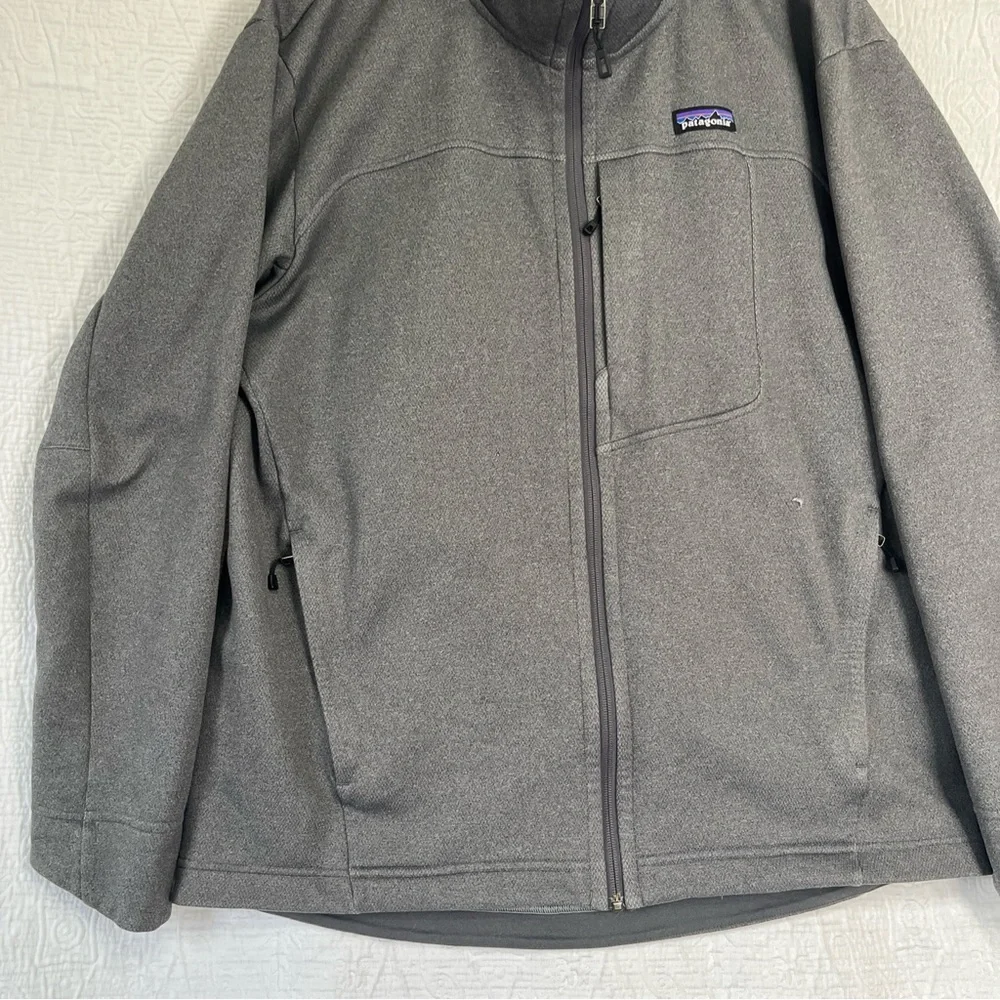 Patagonia Ukiah Jacket Fleece Full Zip Mens Size Large Gray Coat Sporty HOLES L